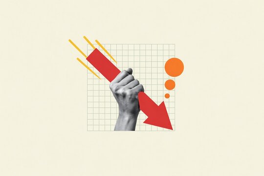 Declining trend analysis a visual representation of downward progression and market instability