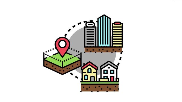 Municipal zoning concept urban planning, segmenting residential and commercial areas with defined land plots, managing city development and property regulation