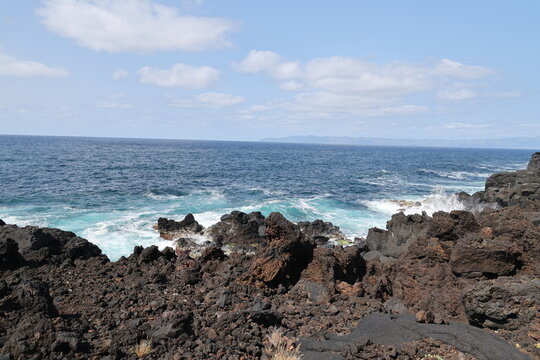 Lava coast of Porto do Cachorro, Pico, Azores, Portugal    