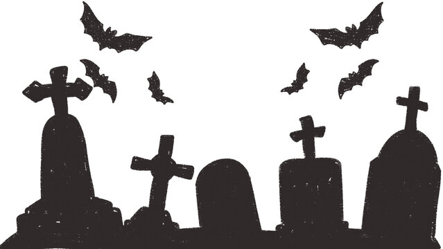 vector illustration of an old cemetery