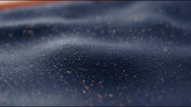 Luxury automotive tire materials are represented by a matte dark-indigo elastomer surface