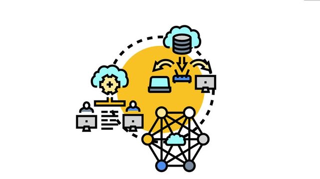 Multi cloud orchestration managing diverse computing infrastructure, distributing data, and integrating network services for optimized system performance and collaboration across different platforms