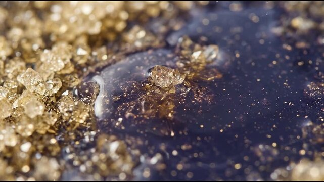 Luxury confectionery sugar crystallization emerges as a field of translucent pale-gold sugar-like