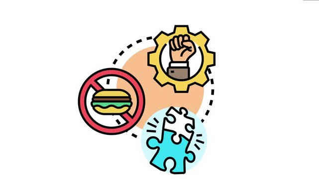 Motivation concept uniting willpower in a gear, healthy lifestyle discipline, and completing a puzzle piece, the key elements for success and overcoming challenges
