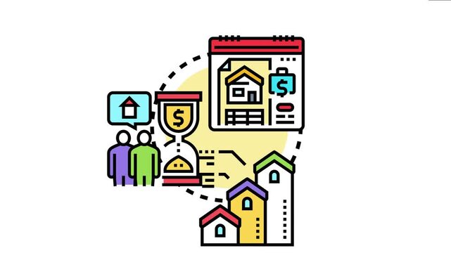 Mortgage preapproval process involving a couple, houses, finances, and important documents, symbolizing the steps towards securing a home loan