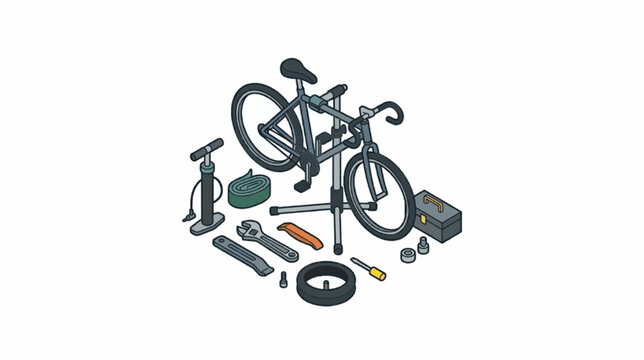 Essential bicycle maintenance tools and repair kit.