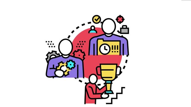 Moral character traits integrity and ethical principles in business, showing personal values, responsibility, and professional conduct leading to achievement and success
