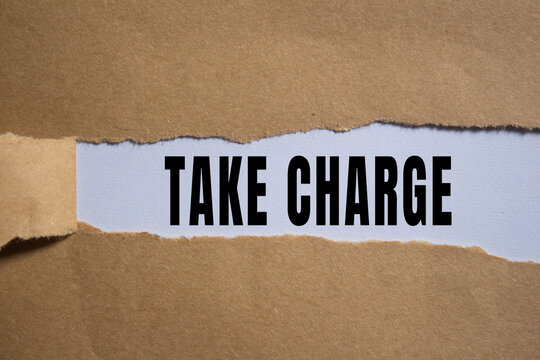TAKE CHARGE text concept photo