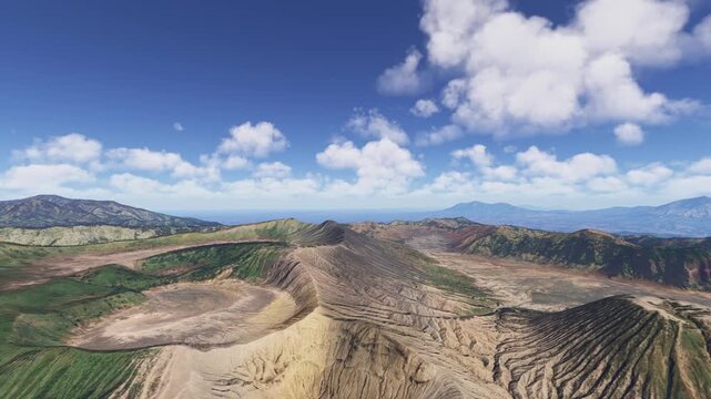 Aerial aerial view of Gunung Bromo Volcano in East Java. Indonesia