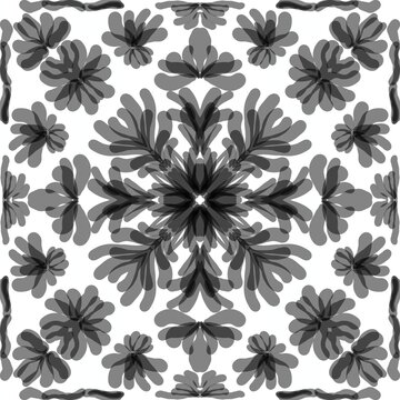 seamless pattern with flowers  isolated on white background