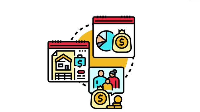 Monthly home budget planning for family expenses, income, property, and savings, financial management, debt control, and welfare provision