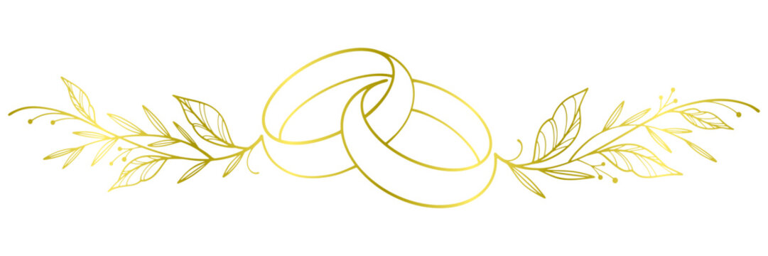 Wedding ring line art vector illustration