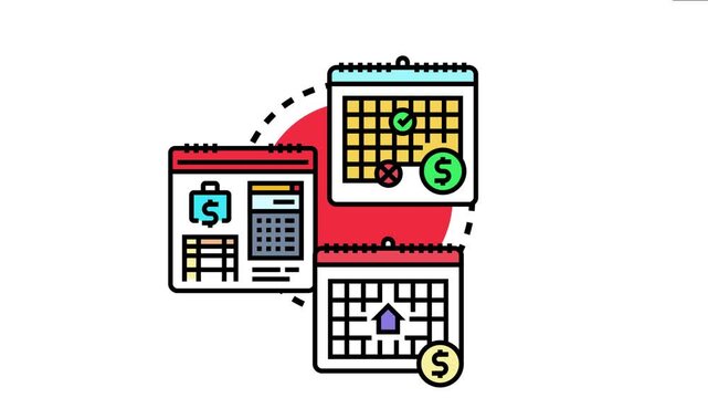 Monthly debt settlement plan concept financial management. Loan payment scheduling. Budgeting. And strategy for reducing and settling outstanding obligations. Managing money flow