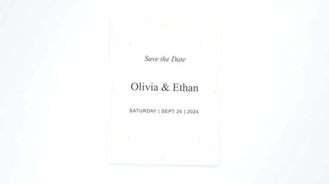 Minimalist Save the Date Card for Olivia and Ethan