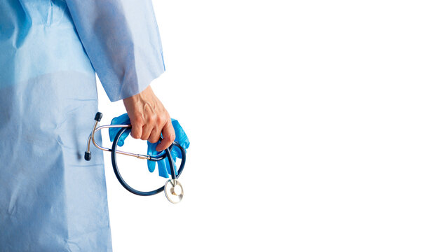 Healthcare Professional with Stethoscope isolated on white background