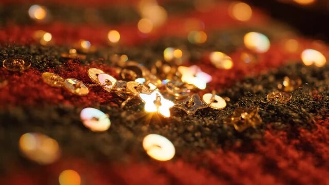 Sparkling Bokeh Lights Gently Shifting and Glowing, Creating a Warm, Festive, and Magical Background Animation. Subtle Movement and Depth.