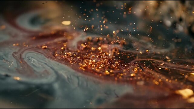 Luxury wine-aging materials are evoked through translucent muted garnet fluid with microscopic