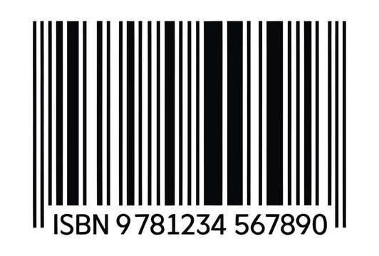 ISBN product barcode label icon featuring book tracking number code, retail scanner line symbol, inventory identification tag, and publishing bar graphic in solid black vector illustration isolated