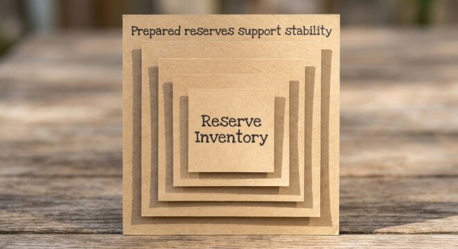 Layered Kraft Squares Representing Reserve Inventory Supporting Stability