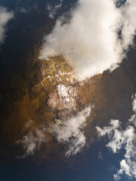 Aerial view of the rugged rocky terrain of Yorkshire, England, United Kingdom.