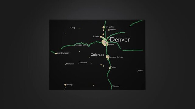Colorado State 3D Map Digital Render