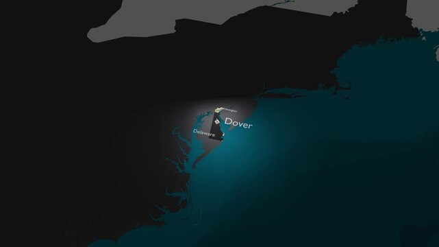 Delaware Map 3D Orbiting Camera Animation