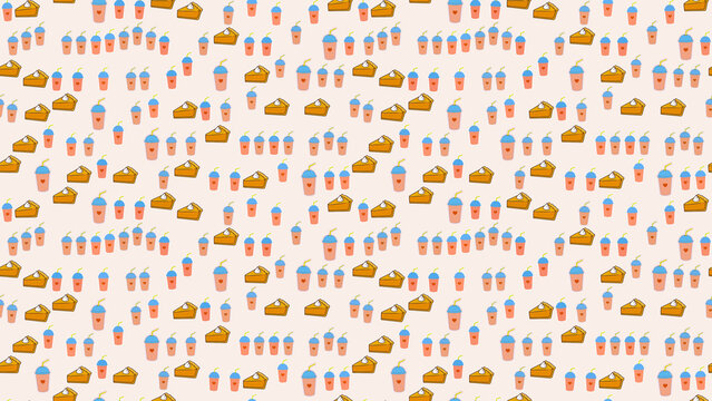 Pie Slices and Drinks Pattern