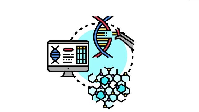 Molecule reshaping concept genetic engineering. Drug development. And biochemical research with dna modification. Molecular structures