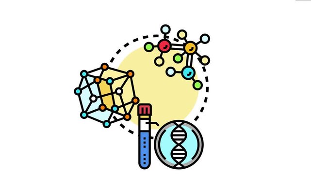 Chemical molecules. Genetic helix. And cellular structures representing modern scientific innovation. Biochemistry. And nanotechnology in a laboratory setting for dna research and medical development