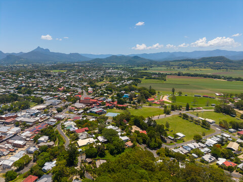 Aerial view of Murwillumbah in northern New South Wales