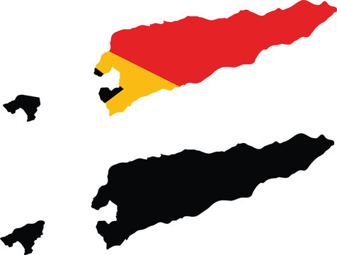 east timor map flag on map. two different style map. silhouette and outline style.cut for circuit vinyl cut. laser cut. commercial use	
