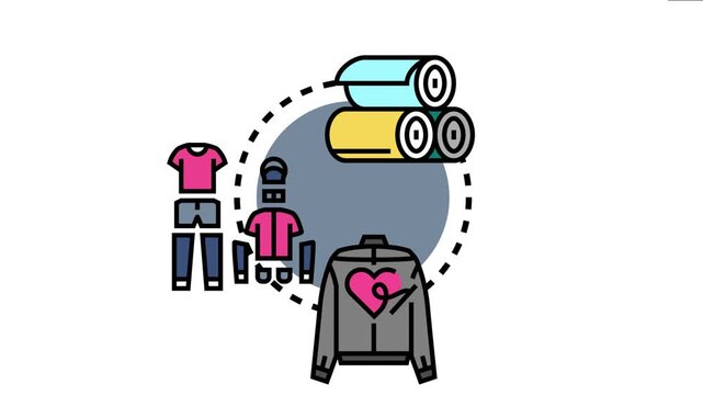 Modular drag and drop creator concept integrating individual garment components and fabric options for designing custom apparel and fashion items