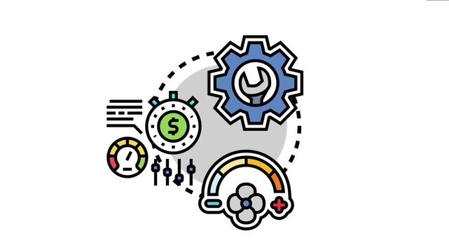 Modifying settings icon representing adjustable parameters, control options, customization, and fine tuning for optimal system performance and user experience