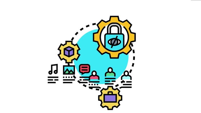Modifiable settings concept showing user control over digital content, privacy, and preferences with gears representing customization features for various online services and data management