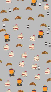 Croissants, Blenders, and Gift Boxes Pattern
