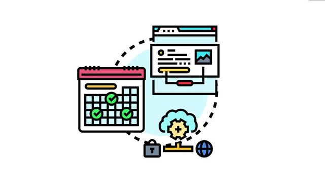 Modern web application or progressive web app connecting data, planning tasks, ensuring security, and utilizing cloud technology for seamless digital solutions