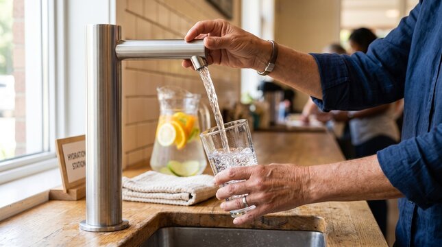 Fresh drinking water at a community cooling station