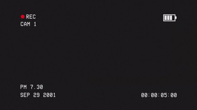 Vhs camcorder interface recording on a blue black background on Transparent Background	4K
