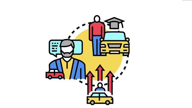 Person learning to drive with a driving instructor providing guidance, symbolizing the educational process of acquiring driving skills and receiving a license
