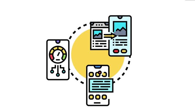 Mobile priority indexing concept showing website content converting from desktop to smartphone for optimal digital performance and user experience in online searching