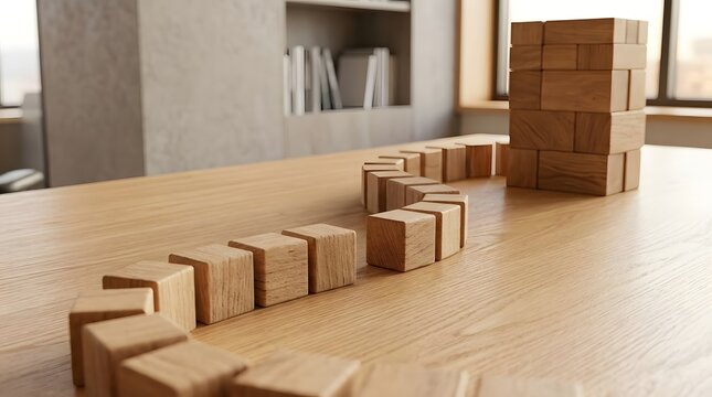 Brown cardboard blocks forming a pyramid structure