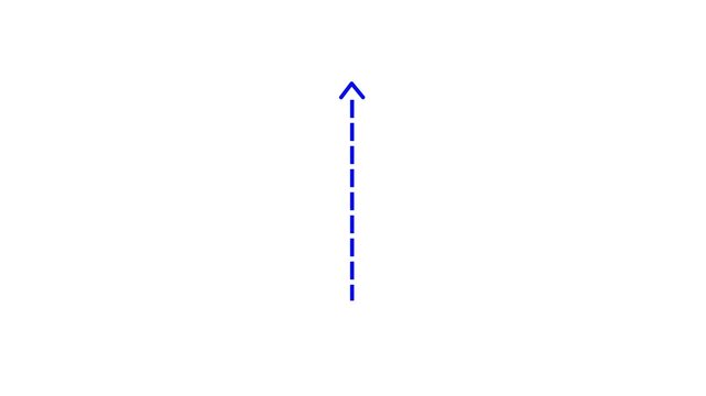 Up arrow direction icon with dotted line animation on Black background. dot arrows icon sign animated with alpha channel. white straight arrows animation. 4k video motion graphic animation