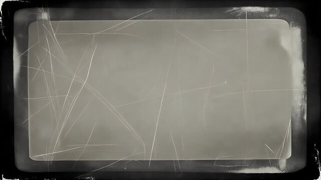 Triptych of scratched glass with light reflections.