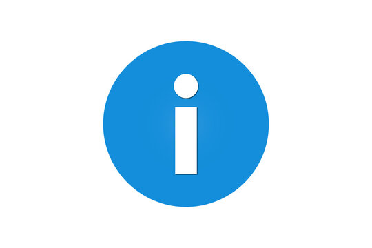Blue Information Icon Round 3D Info Symbol Isolated on Transparent Background