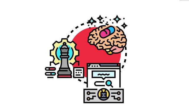 Mnemonic palace method visualizing memory training, learning information, and brain improvement, combining mental architecture with digital search for strategy
