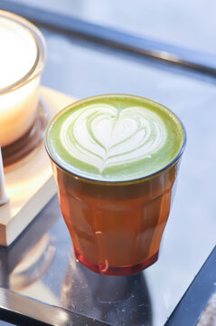 matcha green tea, milk green tea or matcha latte or matcha green tea latte or green tea