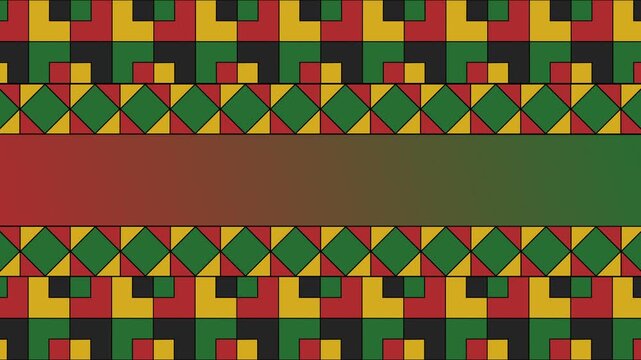 Juneteenth Background Video 4k with Seamless Geometric Pattern Animation