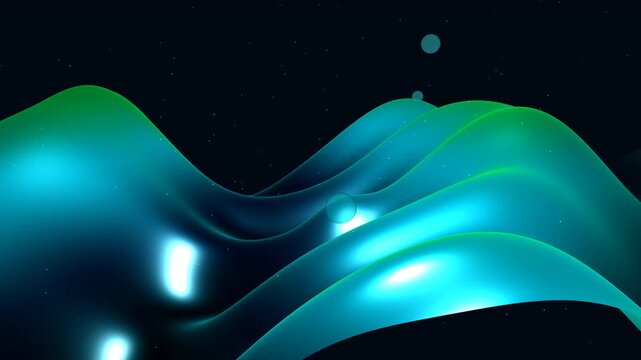 Vibrant turquoise liquid silk waving with harmonic ripples for luxury commercial tech backgrounds