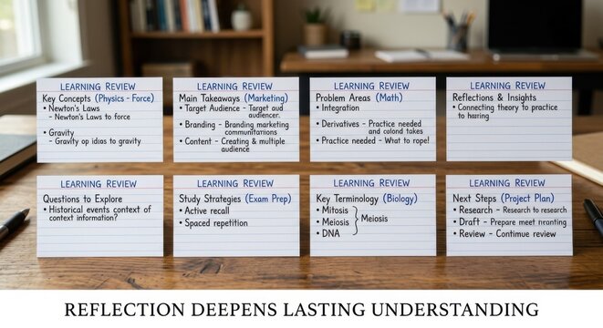Learning Review Cards Organized for Study and Understanding