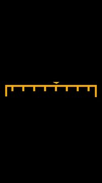 Ruler icon animation displays measurement marks and pointer Technical dimension scaling guides the ruler icon animation Drafting graphics use this clean modern icon animation
